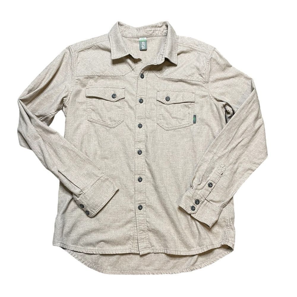 STIO Men's Junction Midweight Flannel Shirt Tan Size Large